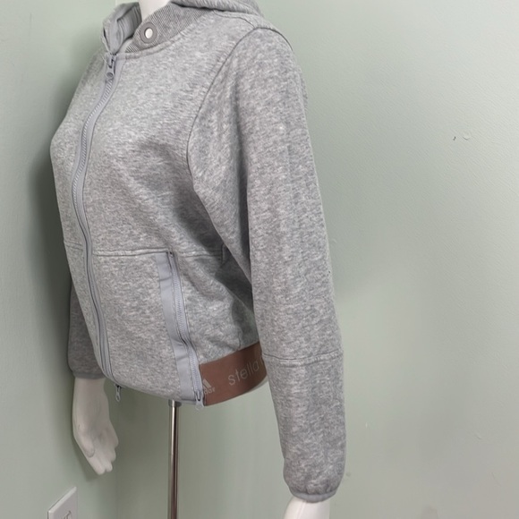 Adidas by Stella McCartney gray zipper front sweatshirt jacket with hood size XS - Picture 3 of 7